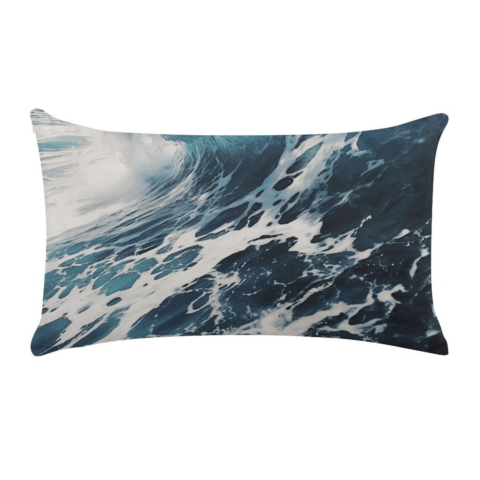 Beach Foam Wave Pillow Cases for Sofa, Super Soft Plush Pillow Cover with Zipper, Luxury Cozy Pillow Shams for All Seasons, Lightweight Pillowcases for Bedroom, 12" X 20"