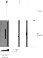 LENTION USB C Hub 4K HDMI, DisplayPort, VGA, 100W PD, Ethernet, Kártyaolvasó - MacBook Pro, Air, iPad Pro, Surface Laptopokhoz (Szürke) 8