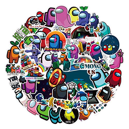 Among Us Stickers [52Pack], Game Among Us Waterproof Vinyl Stickers Decals for Laptop Water Bottle Bumper Luggage Computer Skateboard Snowboard. Gift for Kids Girls Teens