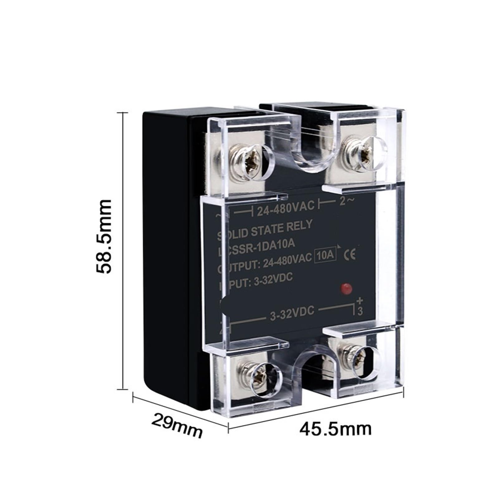 Relé de estado sólido 10 A, 25 A, 40 A, 60 A, 80 A, 100 A, 120 A, 200 A, 240 A, relé de control monofásico CC a CA CC a CA 3-32 V CC (80 A)