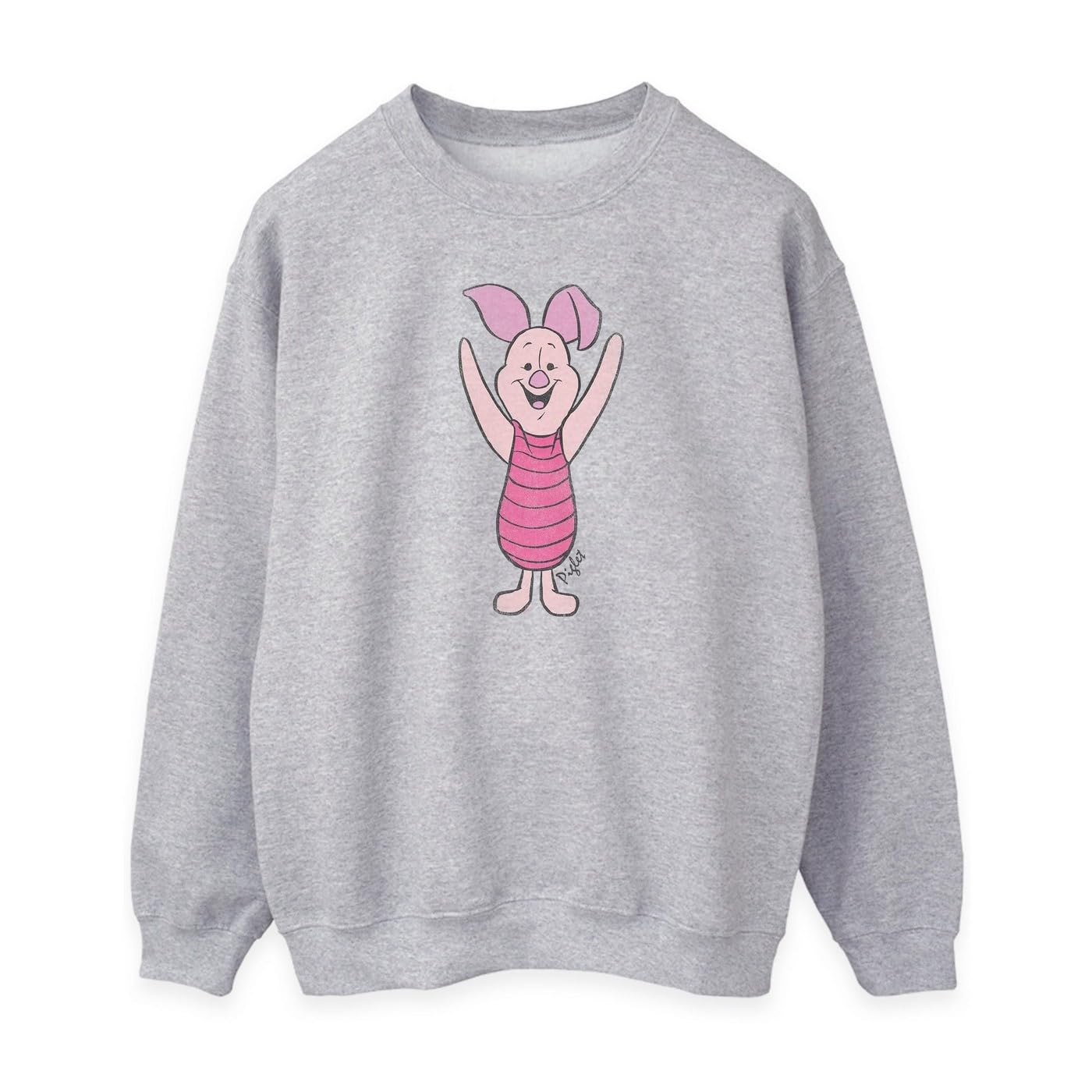 Disney Women's Winnie The Pooh Classic Piglet Sweatshirt Large Heather Grey
