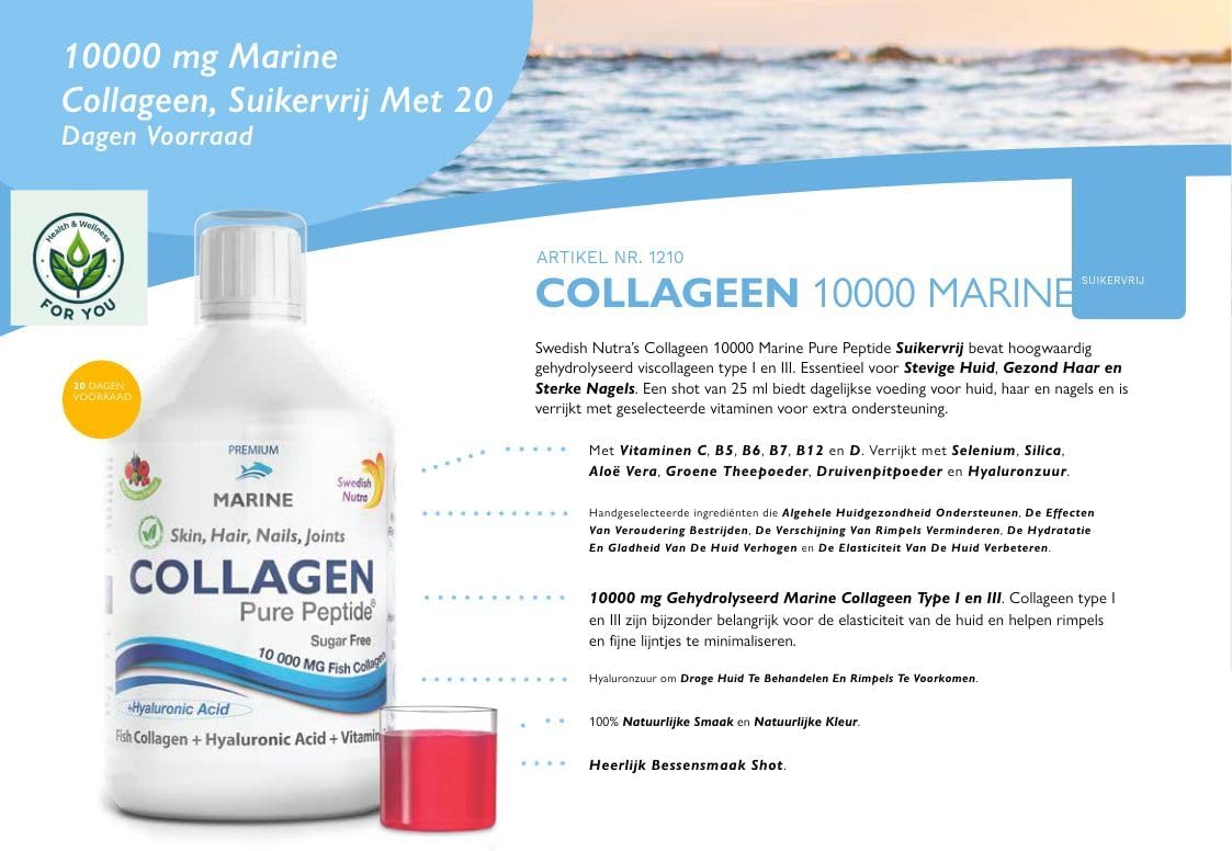Collagen marine 10000 MG Suiker vrij
