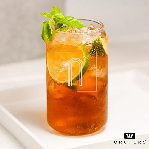 Miniatura 10 de Juego de 4 vasos de pinta personalizados con posavasos a juego, monograma personalizado con inicial R, cristalería de calidad para los amantes de la