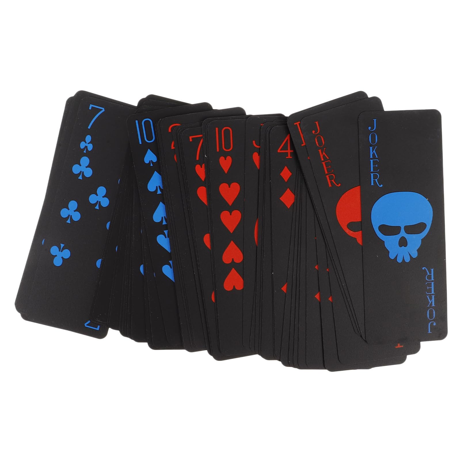 Schwarze Pvc Pokerkarten mit Schädelmotiv für Erwachsene Halloween Feier