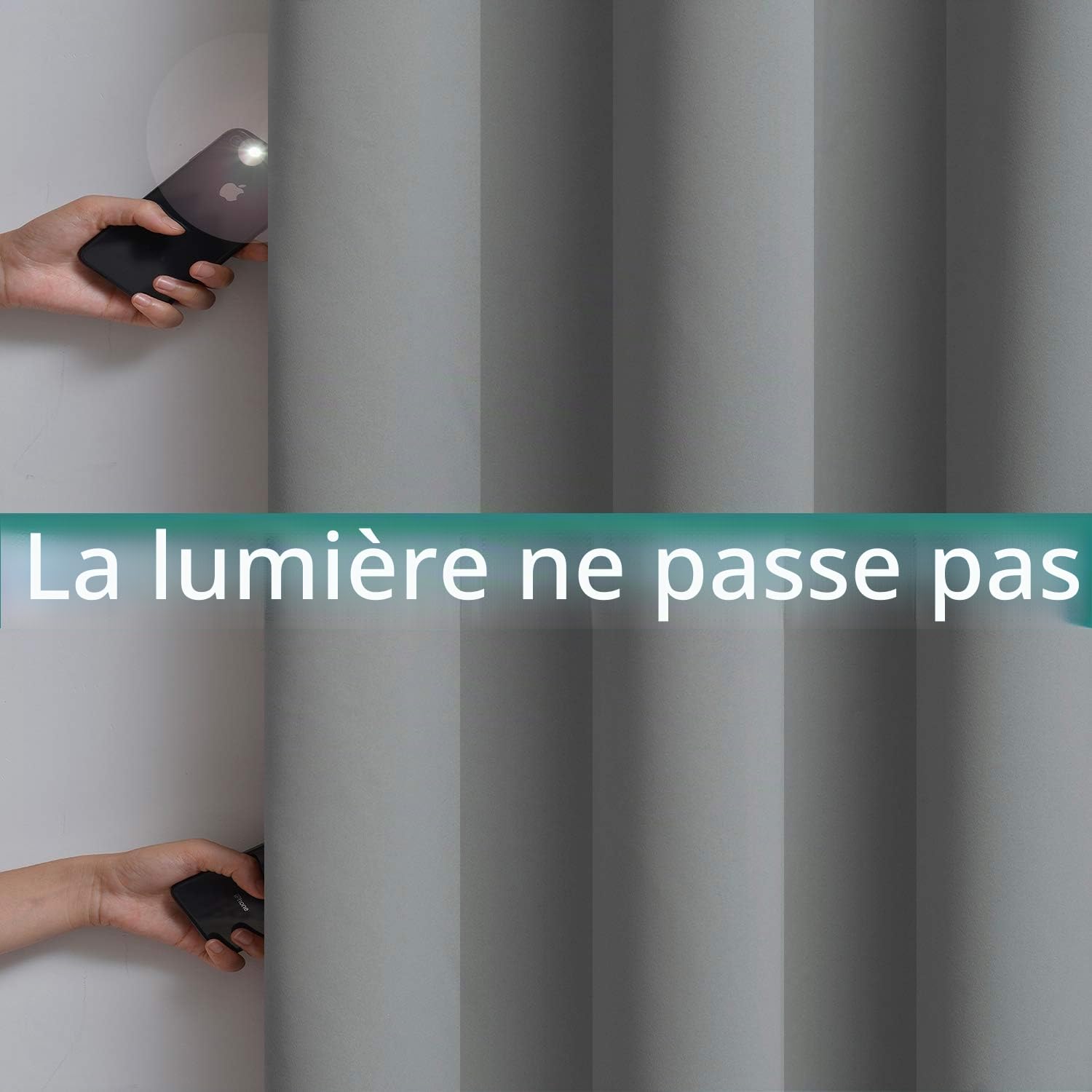 Yakamok Rideaux 100% occultants de 213 cm de Long, 2 Couches épaisses bloquant complètement la Chaleur et la lumière, Rideaux Doux à Isolation Thermique pour Chambre à Coucher (132,1 cm de Large par