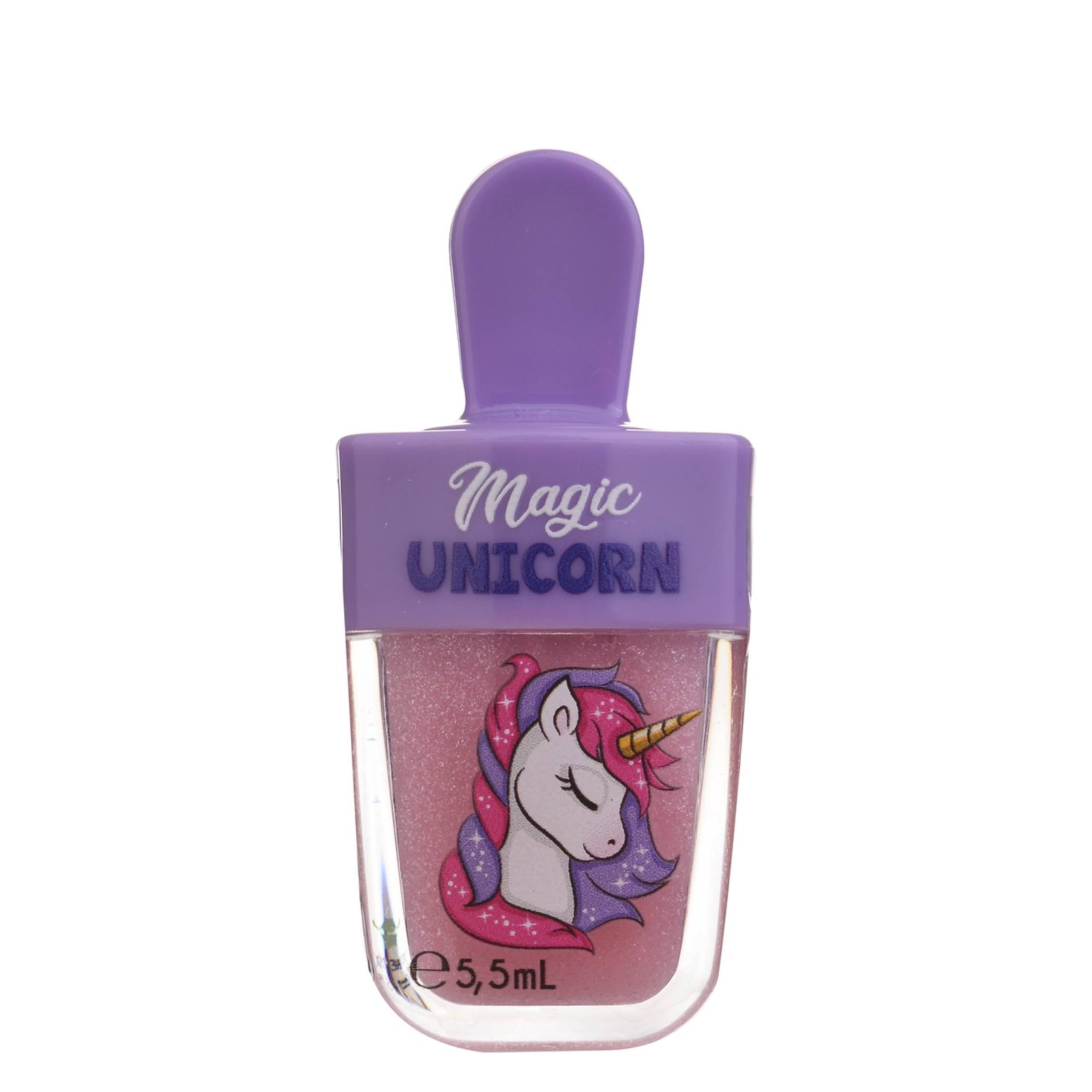 Unicorn Strawberry Flavour Ice Cream Shape Kids Lip Gloss with Moisturizing, Hydrating & Nourishing Formula, Natural & Vegan, Dermatologically Tested Lip Gloss, Perfect for Girls & Boys, 5.5ml