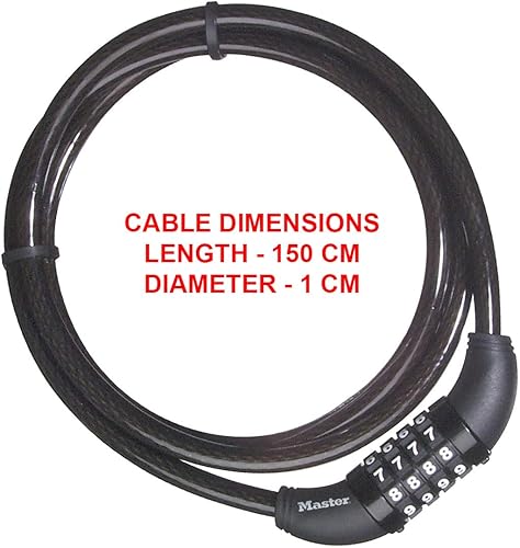 Miniatura 4 de Master Lock 8119DPF 5' Largo x 38" Diámetro Establece Tu Propia Cerradura De Bicicleta De Cable Combinación