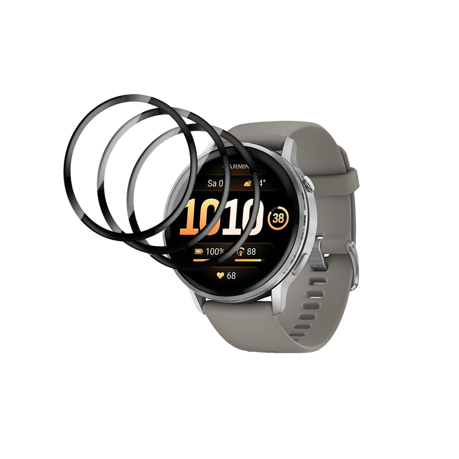 Screen Protector for Garmin Venu Garmin Venu 4 45 mm, [3 Pieces] 3D PMMA Screen Protector, HD Screen Protector, Non-Tempered Glass 3D Composite Film, Anti-Scratch and Anti-fingerprint