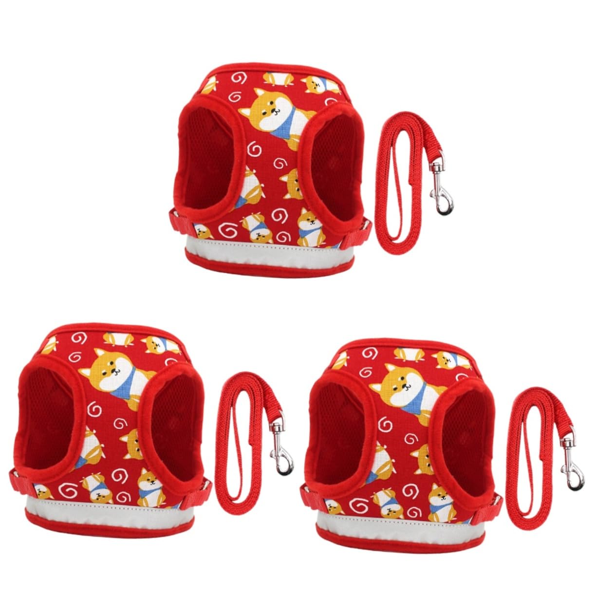 BESPORTBLE 3piezas Arnés para Perros Pequeños Correa Diseño Creativo y Ligero Arnés Antiescape para Cachorros Rojo s