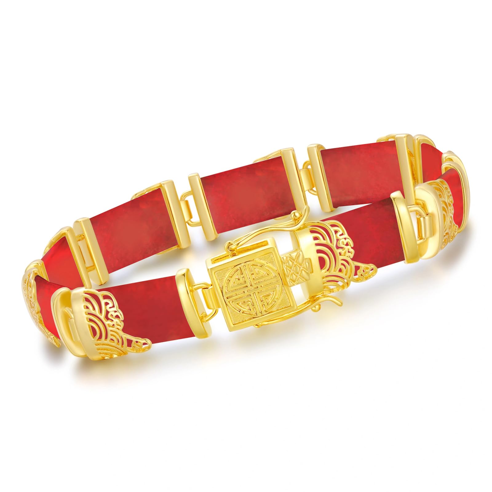 HPQQ Jade Bracelet for Women 18kt Gold Plated Sterling Silver Jade Fortune Bangle Bracelet Fine Jewelry Birthday Mothers Day Gifts for Mom Wife