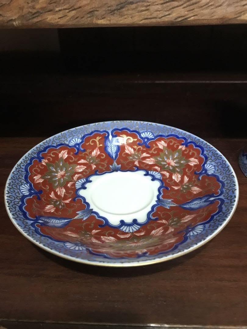 Amazon.co.jp: 有田焼基泉 万国博覧会 伊万里 染錦赤地唐花文 カップ