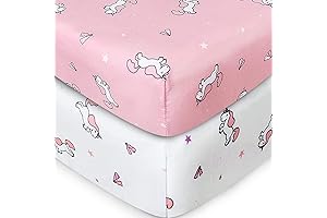 2-Pack Toddler Bed Fitted Sheets for Girls