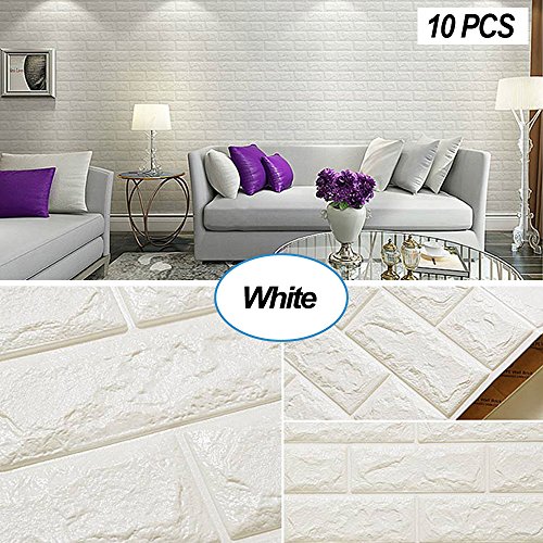 Masione 3D Self-Adhesive Wallpaper Faux Foam Real Bricks Effect Wall Panels for TV