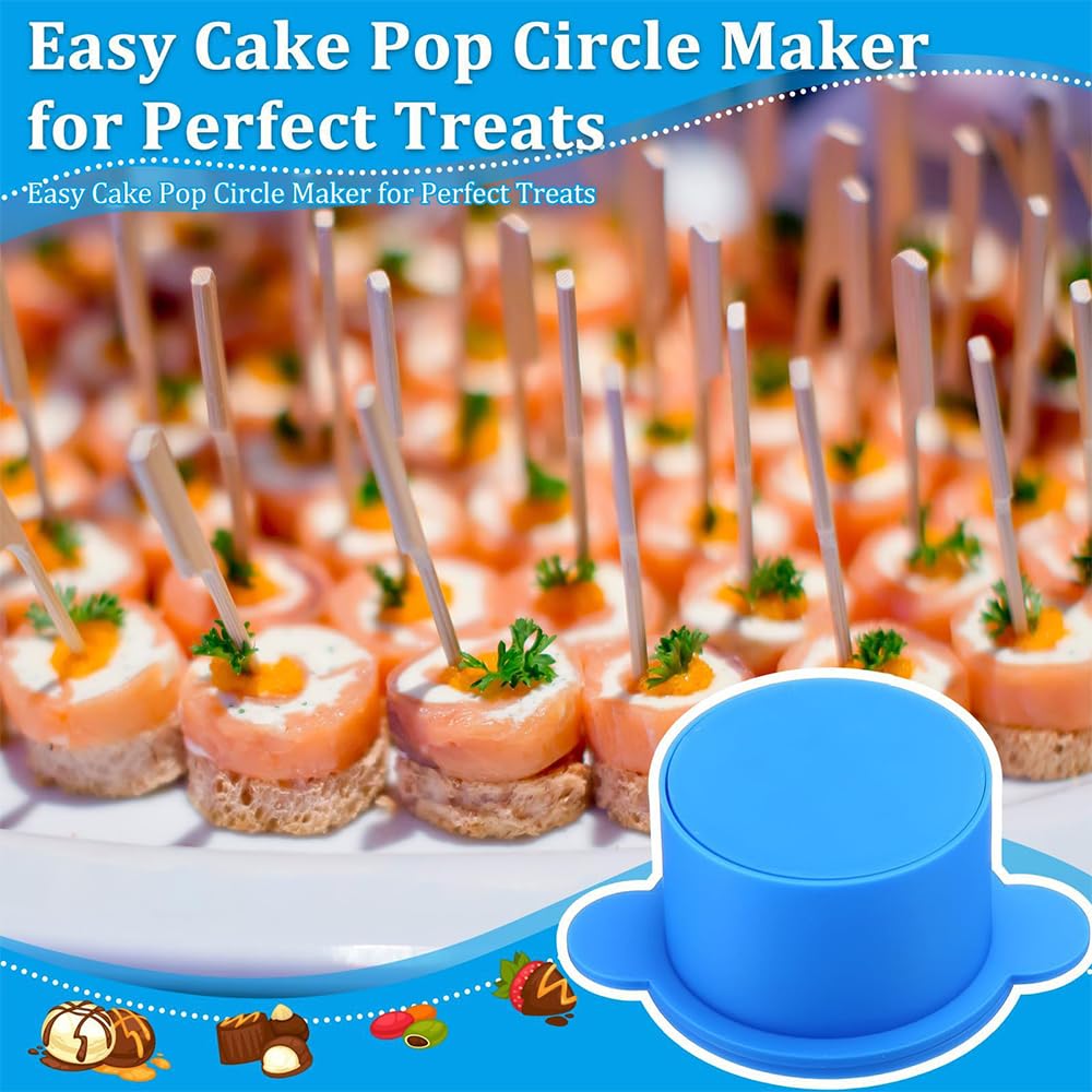 Fayelong Round Cake Pop Mold Set Circle Cake Pop Cutter and Pusher ABS Cake Pop Maker for Home Desserts Making, Birthday Parties, Wedding Desserts