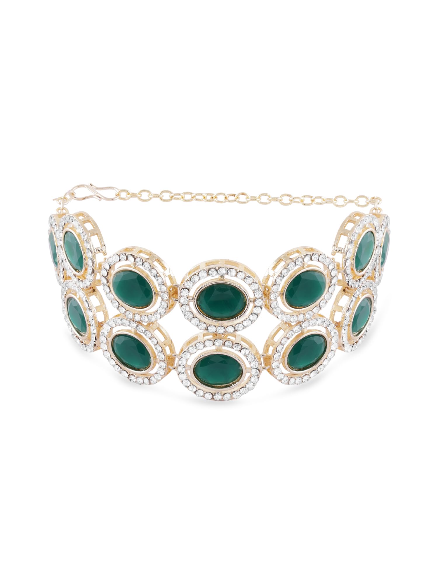 ZAVERI PEARLS Green Stones & Dazzling Austrian Diamonds Embellished Bracelet For Women-ZPFK17300 (B0CTF6YSN9) Amazon Price History, Amazon Price Tracker