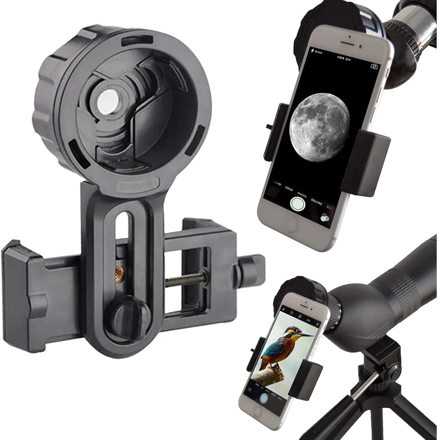 Phone Adapter Pro for Binoculars. Monoculars, Spotting Scopes, Astronomical Telescopes and Microscopes. Use It With Any Smartphone - Ideal for Capturing Your Adventures.