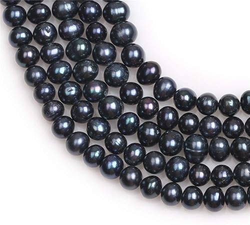 Miniatura 3 de JOE FOREMAN Perlas de agua dulce cultivadas con perlas auténticas para hacer manualidades y hebras completas de 15 pulgadas, Piedra