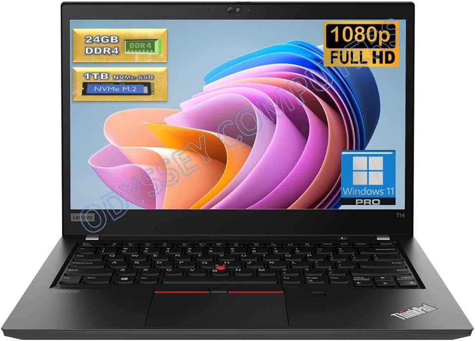 Lenovo ThinkPad T15 Gen 1 15.6" 1920x1080 FHD IPS Touchscreen Laptop Intel i7-10610U 32GB RAM 1TB NVMe SSD, Thunderbolt 4, HDMI, Webcam, Windows 11 Pro (Renewed)