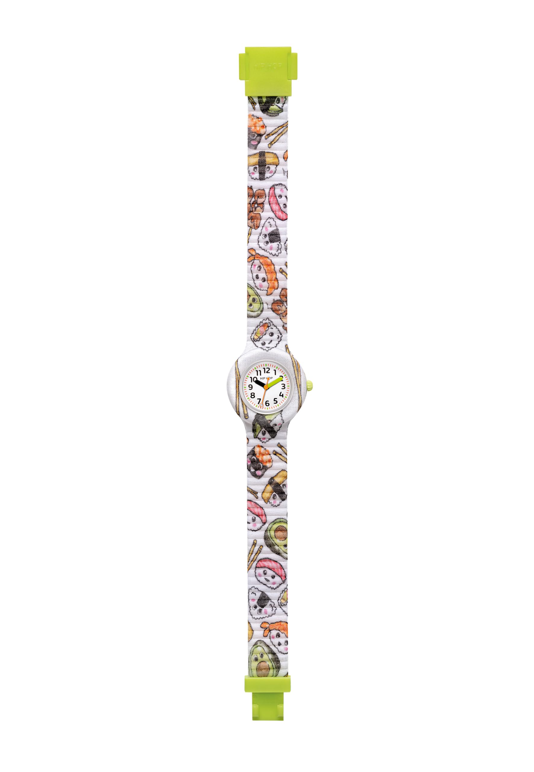 HIP HOP, Kolekcja dla dzieci, zegarek dla dzieci z grafiką Sushi Lovers, przyjazny dla środowiska silikonowy pasek, koperta 28 mm, łatwa do odczytania, żywe kolory