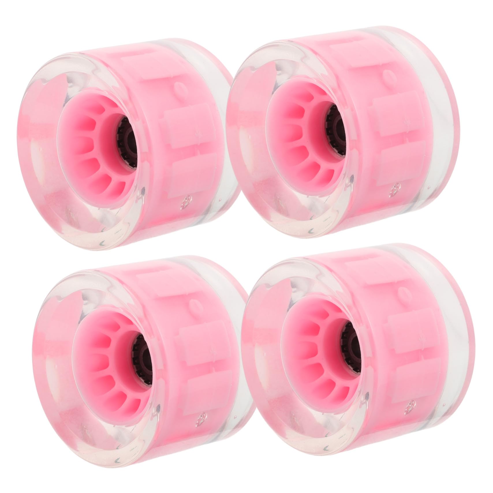 BESPORTBLE Ruedas de Patineta Cruiser Iluminadas de PU Rosa 4 Piezas