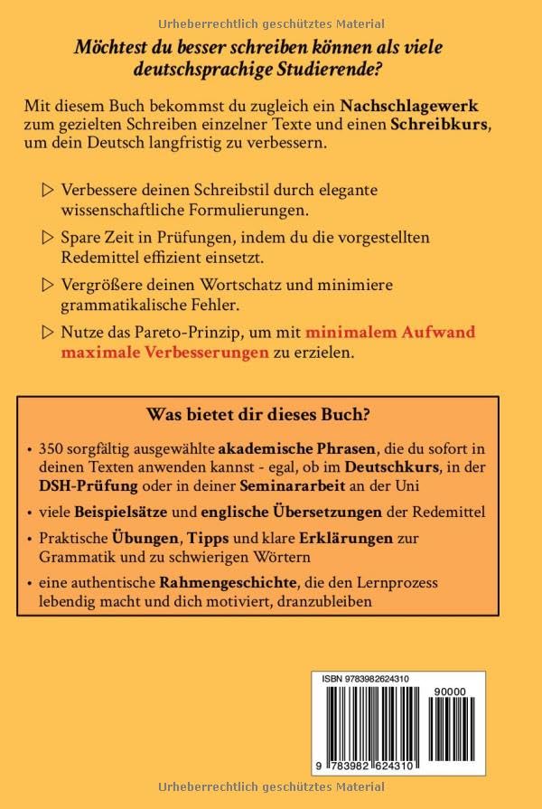 Wissenschaftlich Schreiben fur Deutschlernende und nicht-muttersprachliche Studierende (B1, B2, C1, C2): 350 akademische Phrasen fur Seminararbeiten und Prufungen (German Edition) - Image 2