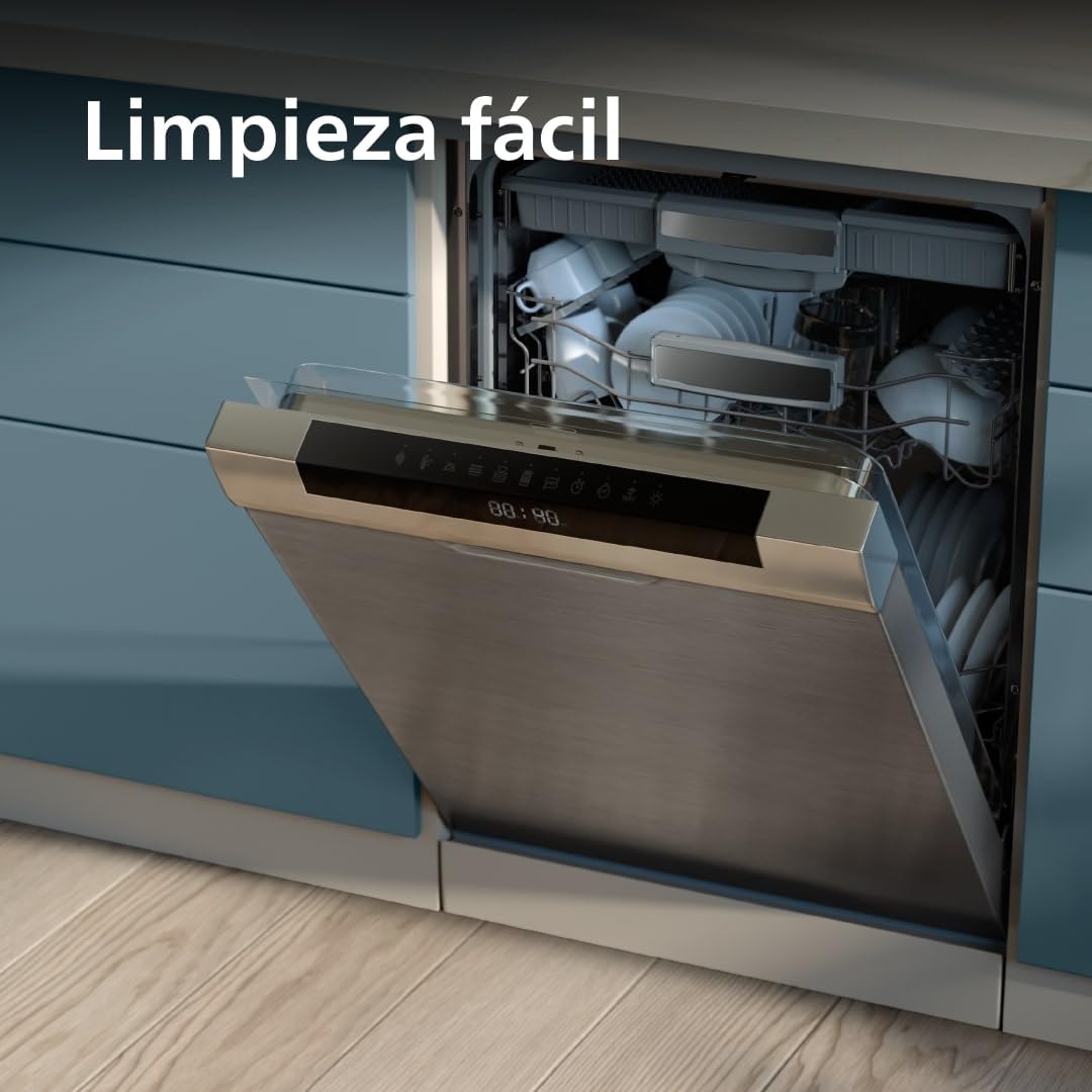 Philips Parrilla Grill Serie 3000 – Parrilla familiar grande, 2400 W de calentamiento rápido, temperatura ajustable, revestimiento antiadherente, fácil limpieza (HD6210/95)