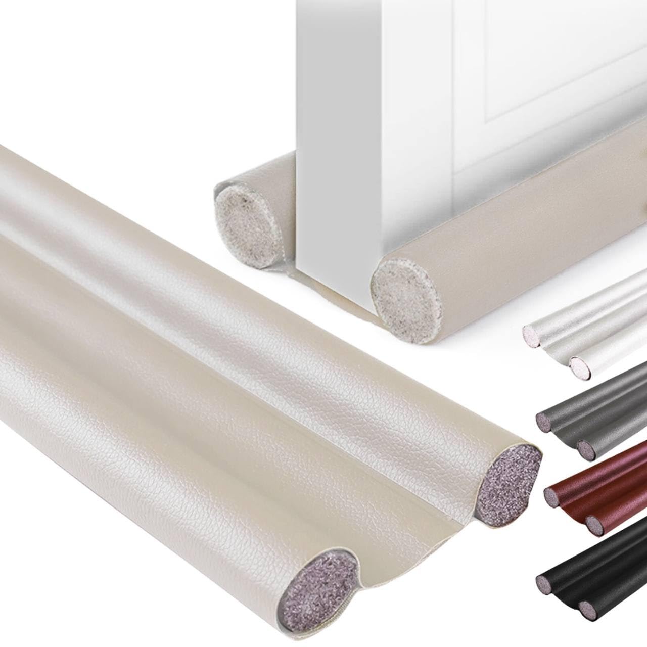 LuzNatura - Burlete Puerta Entrada - Burlete Bajo Puerta - Burlete Puerta Exterior - Aislante Puertas para Frio y Calor, Impermeable, Beige, Ajustable en Todo Tipo de Puertas hasta 90CM (Beige)