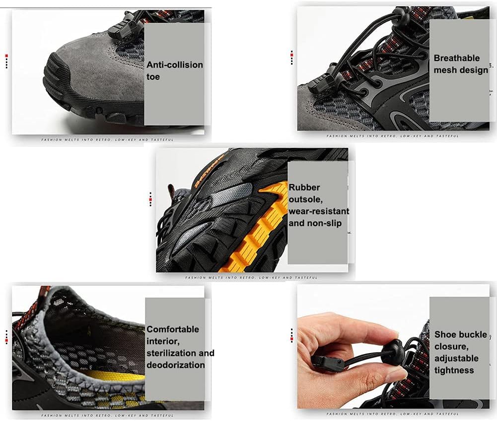 Scarpe da Trekking da Trekking, Scarpe da Passeggio da Uomo da Donna, Scarpe da Trekking in Rete Traspirante Casual Leggera, per L'arrampicata sul Trekking All'aperto, Grey, 40 EU