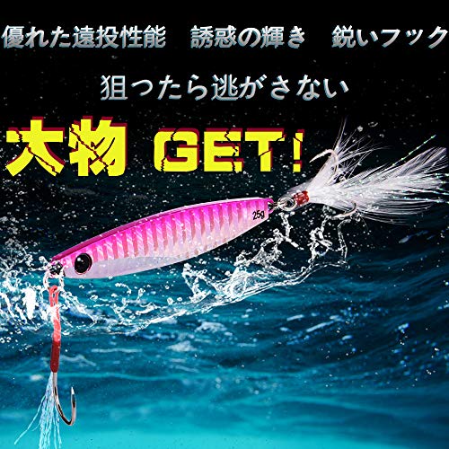 メタルジグ ルアー セット ジグセット メタルバイブレーション ハードルアー 海釣りルアー 鉄板バイブ 遠投 ただ巻き シーバス バス釣り 青物 ケース付き (14g) 5枚目