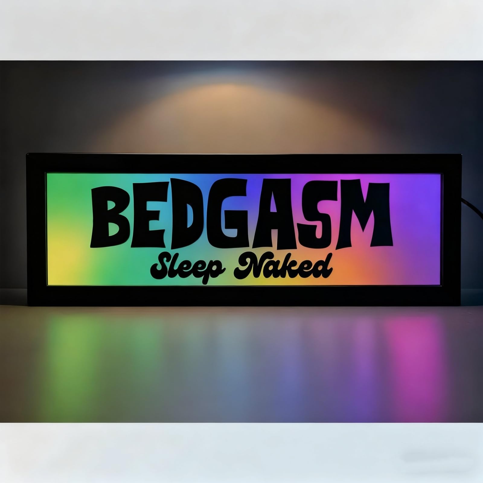 BEDGASM RGB LED Neon Lightbox Dimmable Wall Mountable Pulsing Studio Warning Sign for Cinema Libraries Cafes Home Company Desk Wall Decor USB Powered
