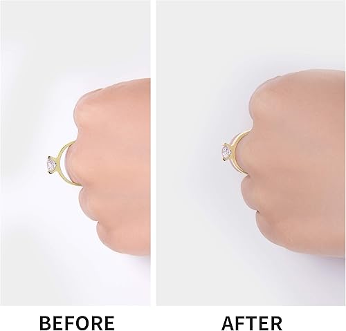 Miniatura 3 de Anillo protector de anillo de metal relleno de oro blanco y amarillo de 14 quilates, pequeño, mediano y grande (paquete de 9), Metal