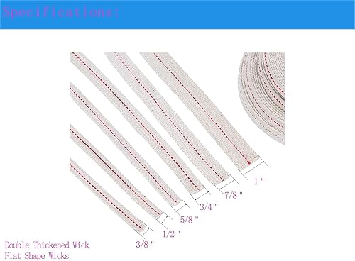 Miniatura 8 de Lámpara de aceite plana de algodón de 34 pulgadas o lámpara de huracán, mechas de lámpara de aceite para lámparas de aceite, farol de huracán,