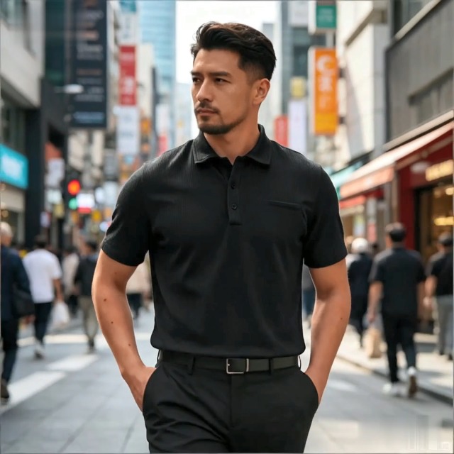 Capri Polo Shirts Men Ultra Comfortable Polo Shirt | Textured Breathable Refreshing Casual Polo Shirts miniatura 7