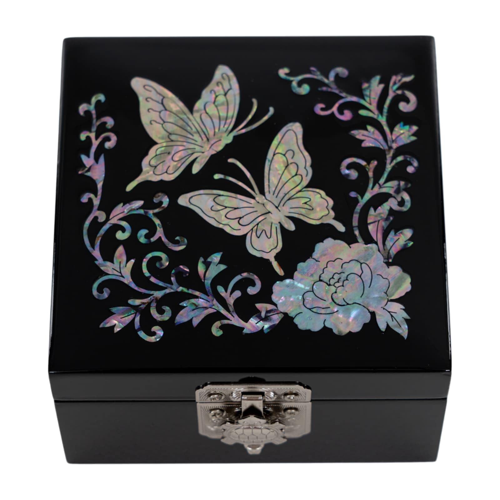 February Mountain Mother of Pearl Butterfly Small Jewelry Box - Gifts for Her Friendship Birthday Gifts for Women
