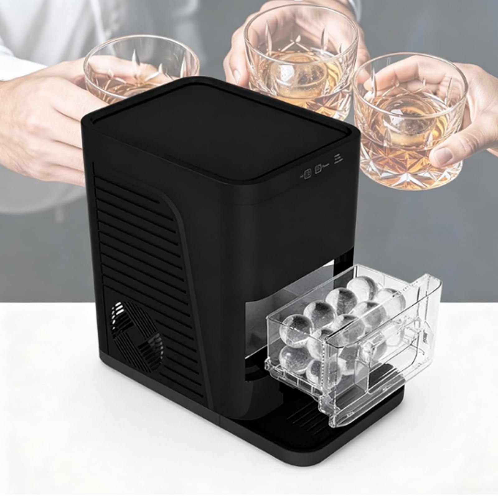 Machine à glaçons sphériques haut de gamme avec système auto-nettoyant intégré