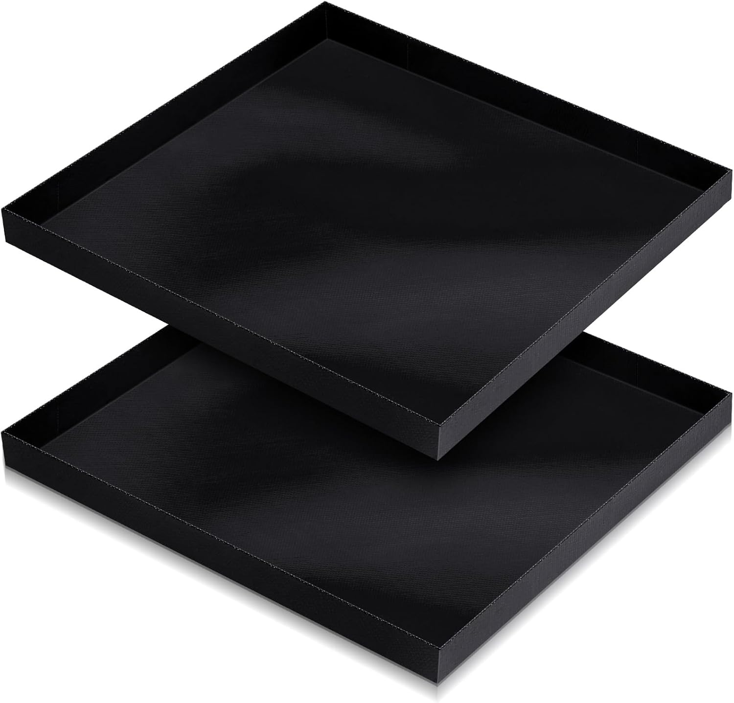 2 Pcs 13.5 x 13.5 x 1 Inch PTFE Solid Oven Basket Non Stick Cooking Basket Cooking Trays for Quick Oven Accessories Baking Chips Chicken Wings Bread Heating