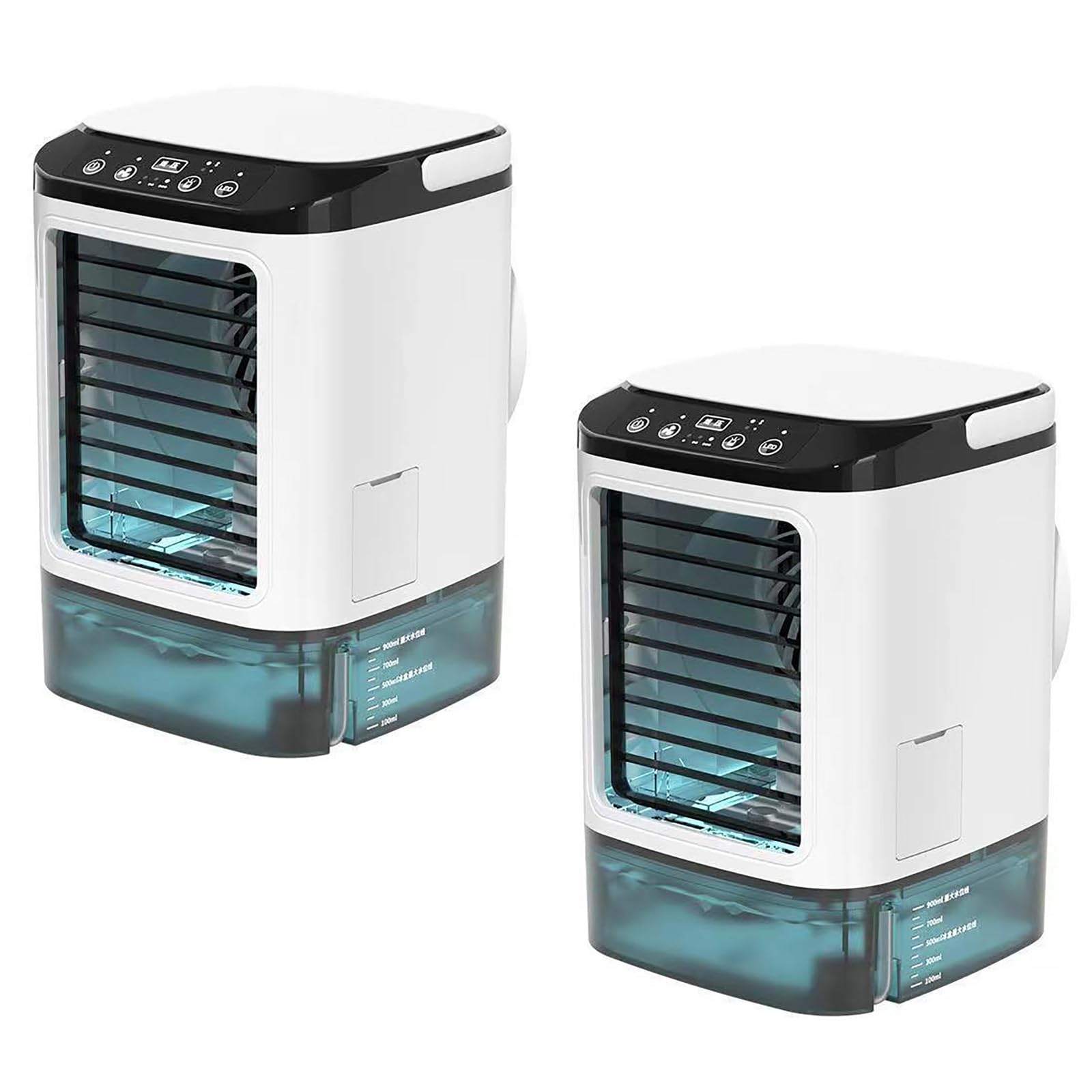 Glacivyex Przenośna chłodnica powietrza, nawilżacz 900 ml z 3 prędkościami wiatru, podwójne tryby mgły i światło nocne LED, cichy wentylator USB do chłodzenia biurkiem w sypialni