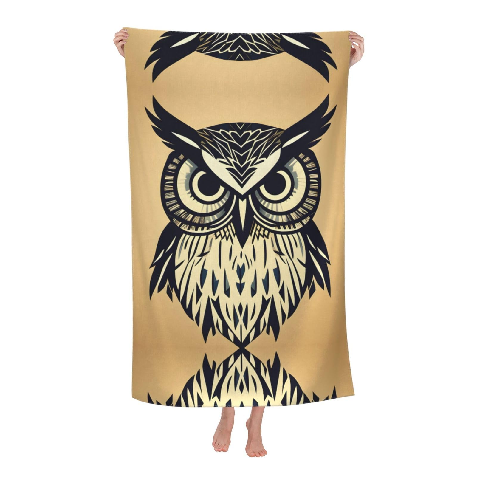 Oazcvbnn Women's White Cute Owl Print Adult Beach Towel Summer Travel Pool Vacation Swimming Fitness Outdoor Adventures