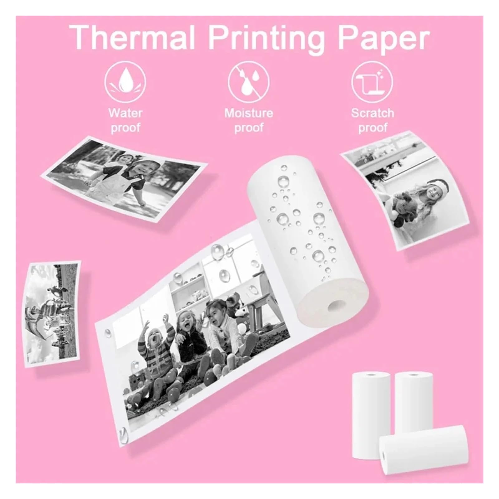 Papel Térmico, Paquete de 30 rollos de papel térmico de 57 x 25 mm(30 Rolls white)