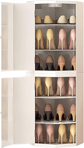 Miniatura 1 de Zapatero redondo giratorio de 360, organizador Lazy Susan, zapatero vertical para espacios pequeños para almacenamiento en armario, simple y