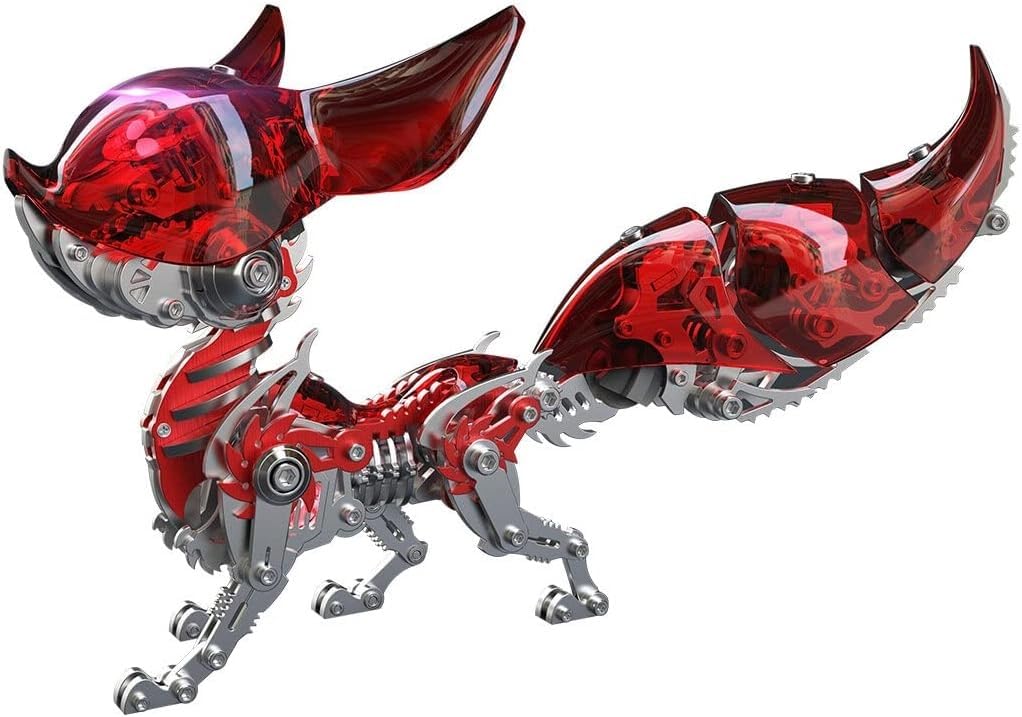 Puzzle metalowe 3D dla dorosłych, zestaw mechanicznych puzzli metalowych lisa, rękodzieło montażowe DIY łamigłówka, dla dorosłych zestawy modeli na biurko zabawki budowlane 339 szt.