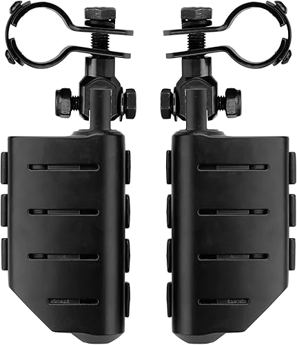 Miniatura 5 de VGMOTO - Estriberas ajustables para motocicleta de 1.25 pulgadas, reposapiés ajustables con abrazaderas, kit de soportes compatible con Harley