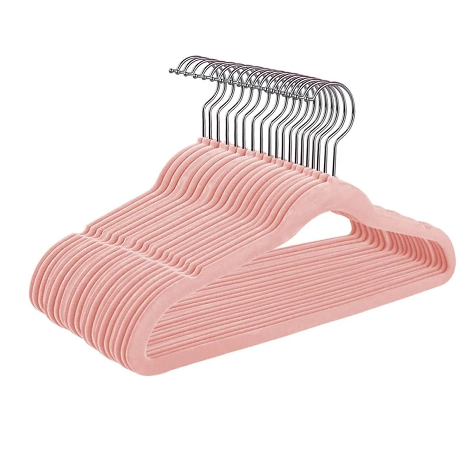 Velvet Hangers Pack Of 10 Velvet Non-Slip Hanger Slim And Space Saving 360° Swivel Hooks(Pink)