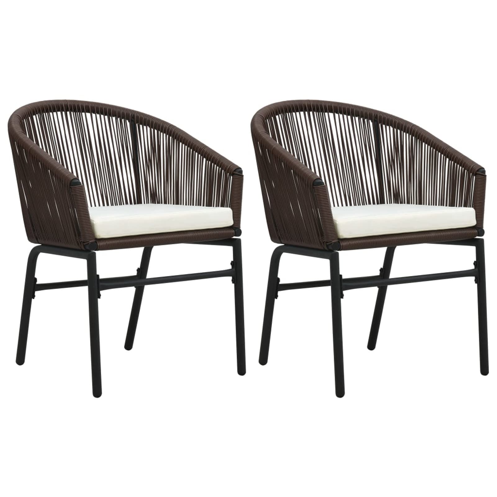 Chaises de jardin lot de 2 fauteuils extérieurs en rotin PE marron durable