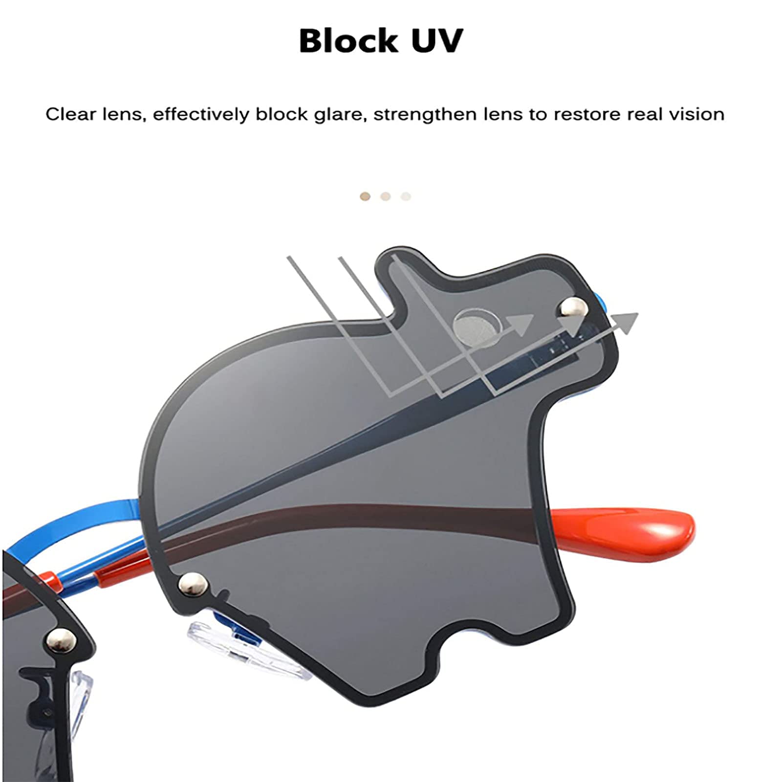 Children's Sunglasses for Boys and Girls Age 4-7 Years Old Hippo Children's Sunglasses (Two Pieces)-Gray