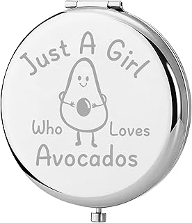 ENSIANTH Avocados Gift Just A Girl Who Loves Avocado Pocket Mirror Avocado Lover Gift Fruit Lover Gift Avocado Queen Gift (Avocado Mirror)