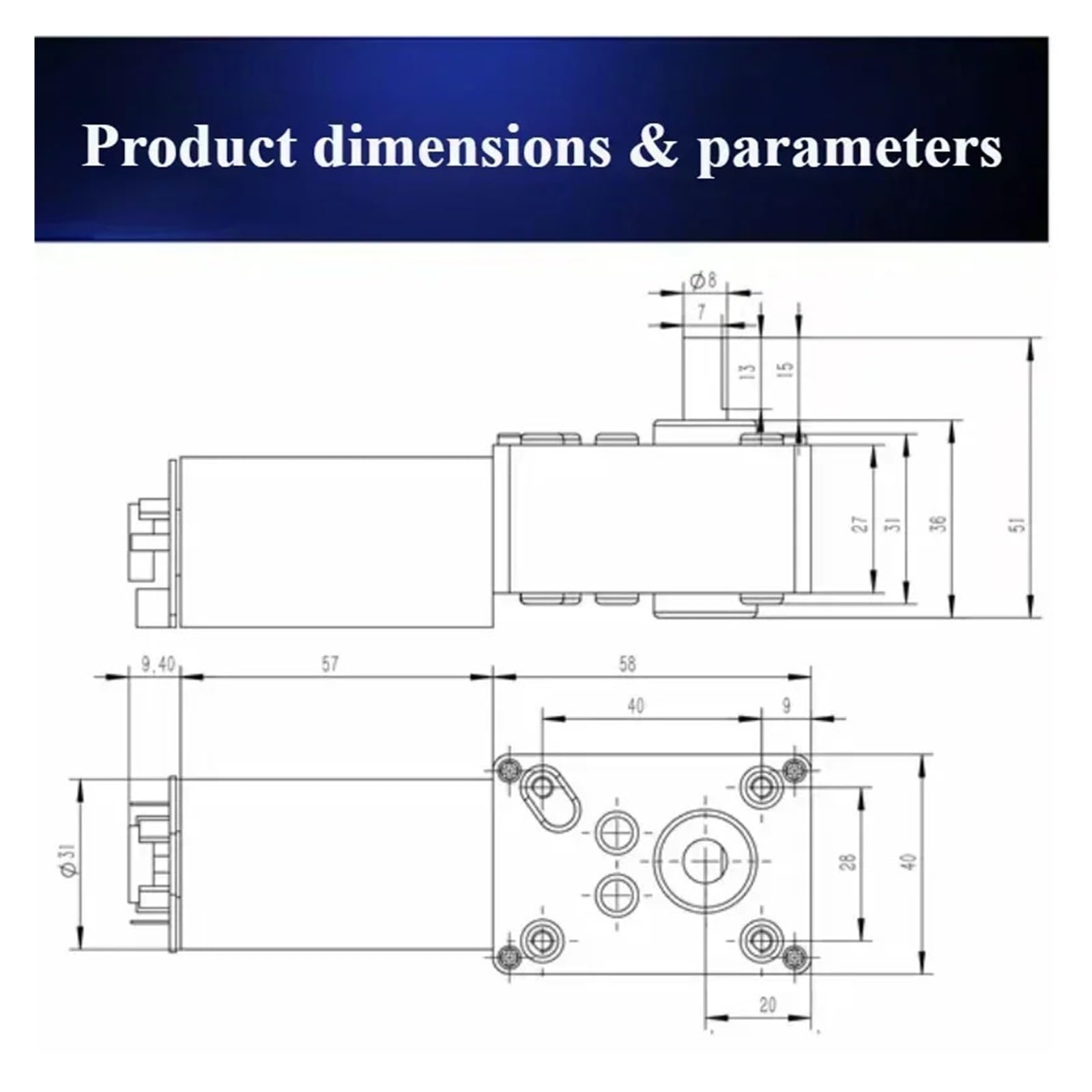 Hall-Encoder-Vibrationsmotor 5840-31ZY Schneckengetriebe und Schnecke mit hohem Drehmoment DC 12 V/24 V Metallgetriebe CW/CCW-Automatisierungsausrüstung(12V,16rpm)