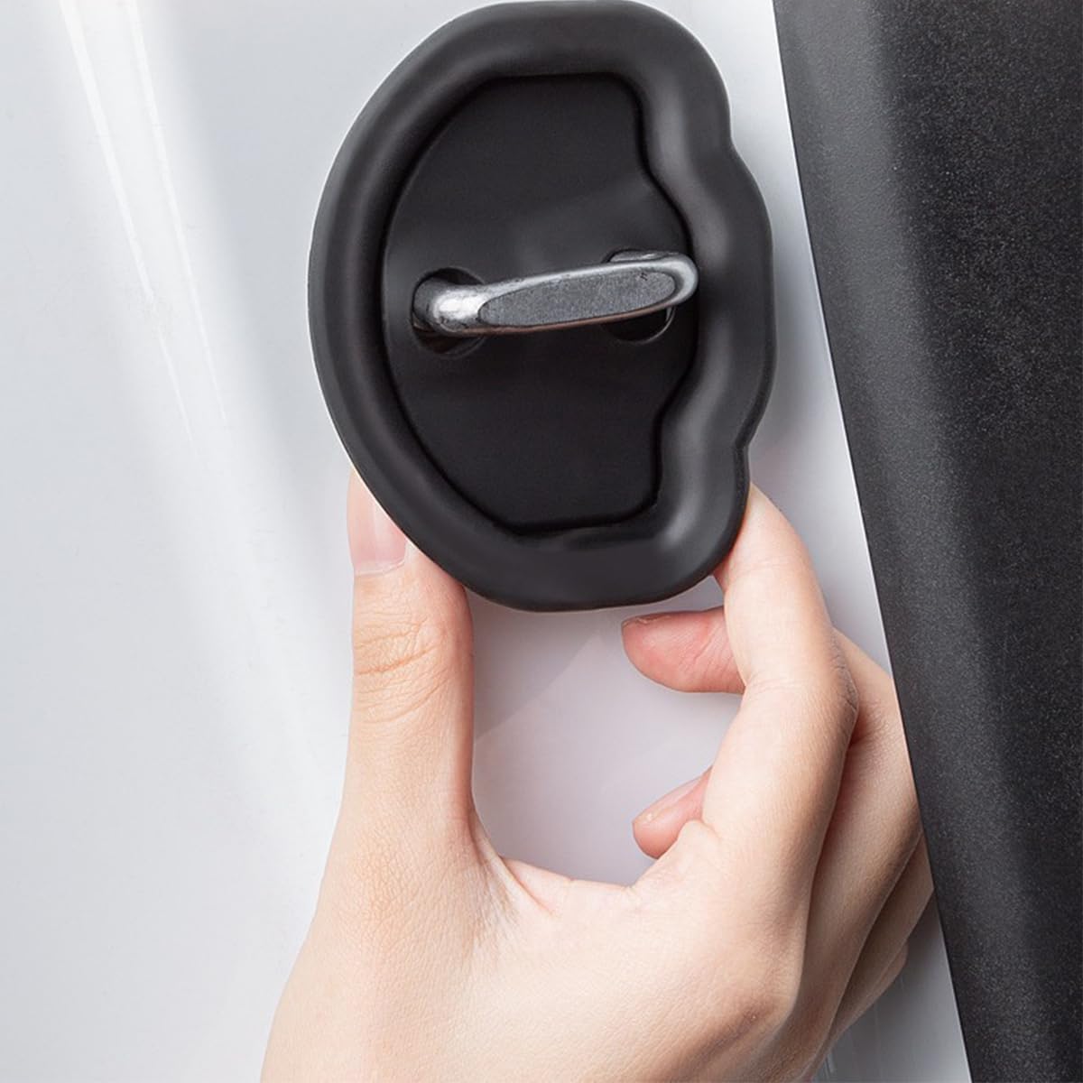 Lot De 4 Protège-serrures En Silicone Pour Voiture - Anti-poussière, Anti-bruit, Noir, Installation Facile