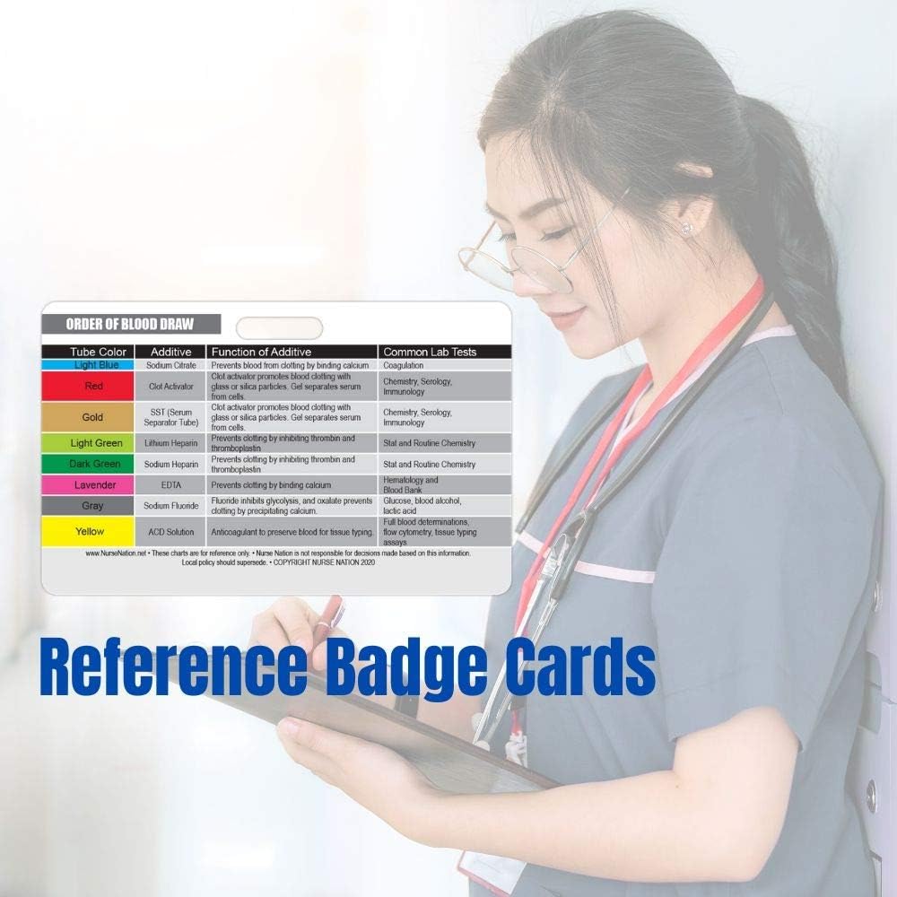 Order of Blood Draw Horizontal Badge Card (5 Card Pack) - Excellent Resource for Nurses, Nursing Clinicals and RN Students - Great Nursing School Supplies and Accessories image 3