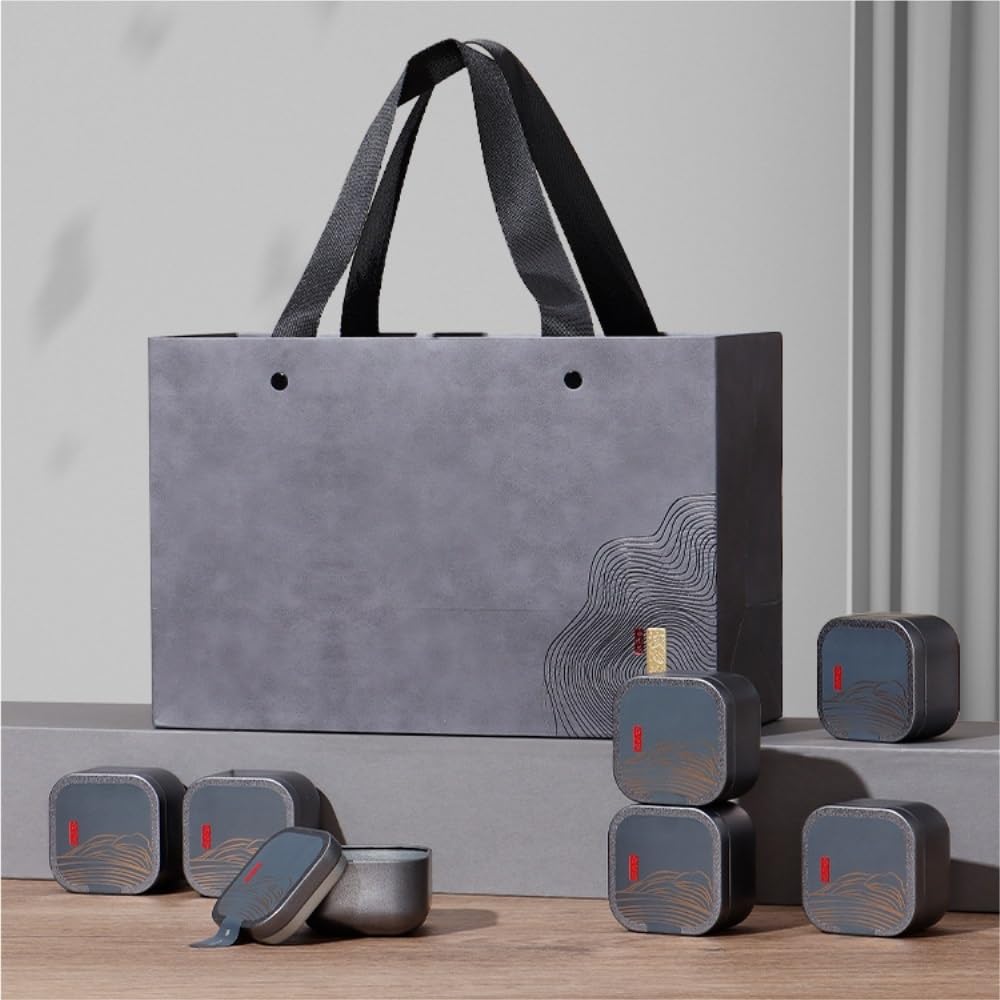 Set Da Tè Contenitore for la conservazione del tè sfuso, piccola lattina sigillata, lattina quadrata in ferro, lattina vuota, set da tè retrò, set di dodici scatole regalo Barattolo Per Conservare Il